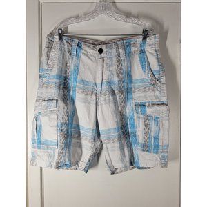 Red Camel‎ Men's Shorts Blue Gray White Plaid Size 36 Waist 10 Inseam